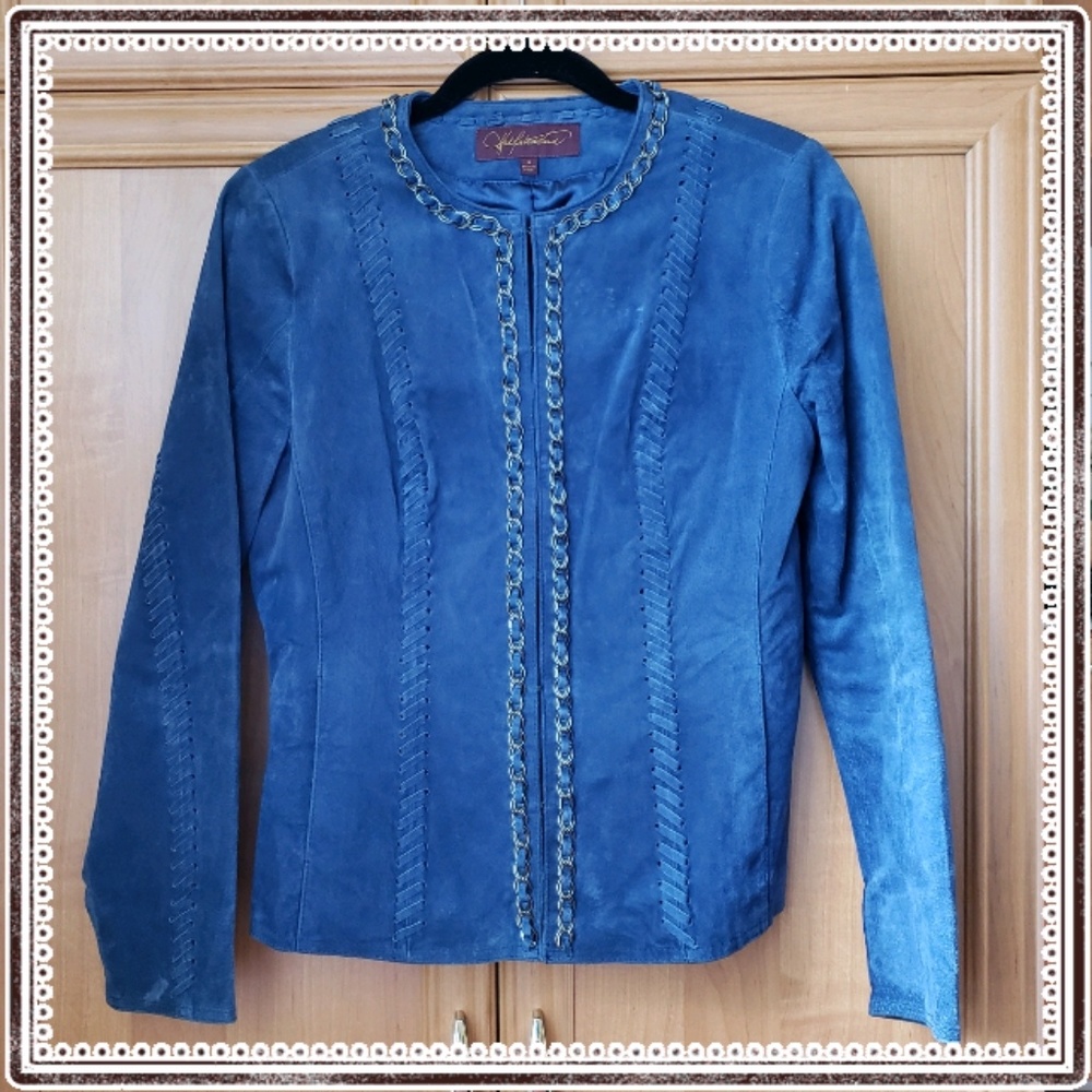 Hal Rubenstein suede royal blue jacket